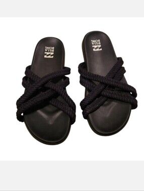 Women’s Size 8 Billabong Rope Tide Black Slide Sandals